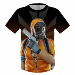 Детская 3D футболка Standoff 2 Terrorist in a gas mask - PrintSalon