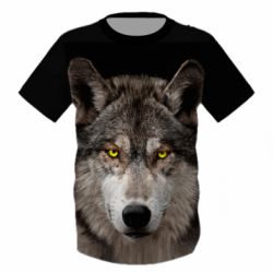 Дитяча 3D футболка Wolf with yellow eyes