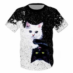 Детская 3D футболка Yin and Yang cats
