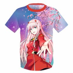 Детская 3D футболка Zero Two Darling In The Franxx - PrintSalon