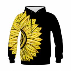 Детское 3D худи Большой подсолнух Украина