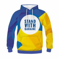 Дитяче 3D худі Stand with UKRAINE geometric - PrintSalon