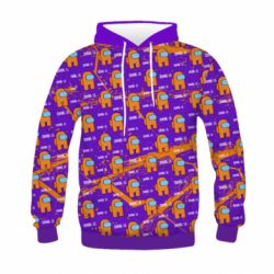 Детское 3D худи Among Us and grunge background - PrintSalon
