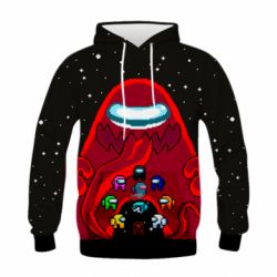 Дитяче 3D худі Among us pixels - PrintSalon