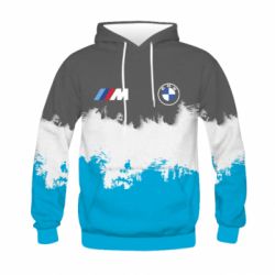 Детское 3D худи BMW logo and gray background - PrintSalon