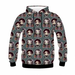 Детское 3D худи Cute Tanjiro with Nezuko - PrintSalon