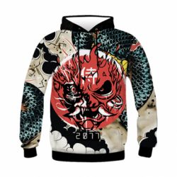 Дитяче 3D худі Cyberpunk 2077 Dragon - PrintSalon