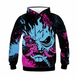 Дитяче 3D худі Cyberpunk Spray Neon - PrintSalon