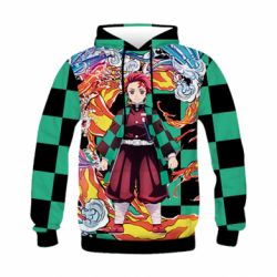 Детское 3D худи Demon Slayer Kimetsu No Yaiba - PrintSalon