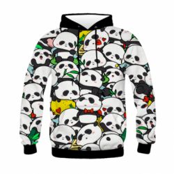 Дитяче 3D худі Funny pandas - PrintSalon