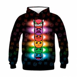 Дитяче 3D худі Geometry Dash Levels - PrintSalon