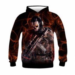 Детское 3D худи Ghost On Fire - PrintSalon