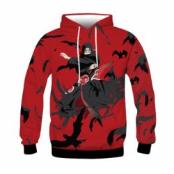 Дитяче 3D худі Itachi Uchiha with crows - PrintSalon