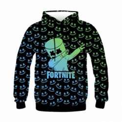 Дитяче 3D худі Marshmello Fortnite Dab Neon-PrintSalon Дитяче 3D худі Marshmello Fortnite Dab Neon