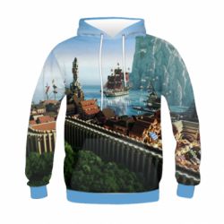 Детское 3D худи Minecraft beautiful town - PrintSalon