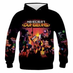 Детское 3D худи Minecraft Dungeons new - PrintSalon