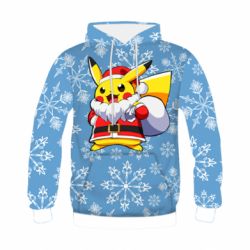 Детское 3D худи Santa Claus Pikachu-PrintSalon Детское 3D худи Santa Claus Pikachu