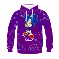 Дитяче 3D худі Sonic and space - PrintSalon