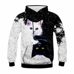 Дитяче 3D худі Yin and Yang cats