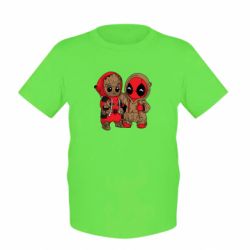 Детская футболка Baby Groot And Deadpool - PrintSalon