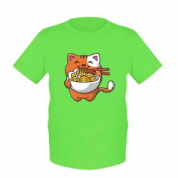 Детская футболка Cat and Ramen - PrintSalon