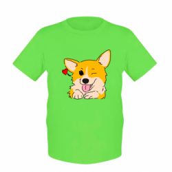 Детская футболка Cute Corgi Puppy - PrintSalon