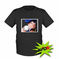 Детская футболка Higashikata Josuke drinking tea - PrintSalon