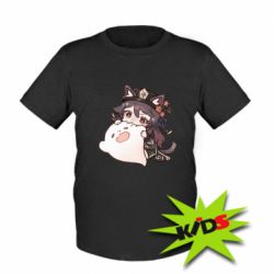 Детская футболка Hu Tao cat - PrintSalon