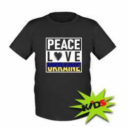 Детская футболка PEACE LOVE UKRAINE - PrintSalon