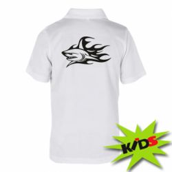 Детское поло Flaming shark - PrintSalon