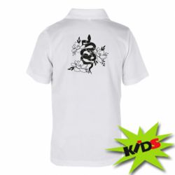 Детское поло Snake with flowers - PrintSalon