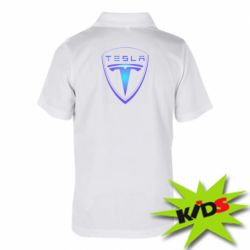 Детское поло Tesla logo gradient - PrintSalon