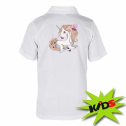 Детское поло Unicorn with bow tie - PrintSalon