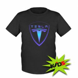 Детская футболка Tesla logo gradient - PrintSalon