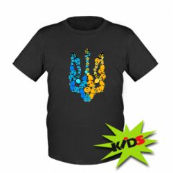 Дитяча футболка Тризуб квіти Україна - PrintSalon
