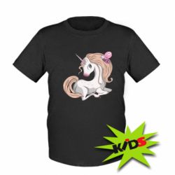 Детская футболка Unicorn with bow tie - PrintSalon
