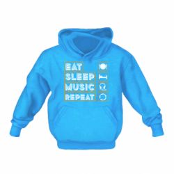 Детское худи Eat sleep dj repeat. - PrintSalon