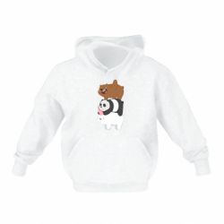Детское худи Гризли Панда и Белый - PrintSalon