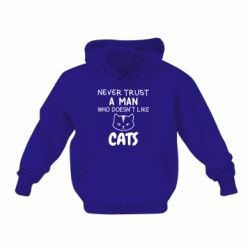 Детское худи Не любит котов - не доверяй - PrintSalon