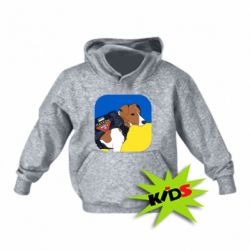 Детское худи Патрон на фоне флага - PrintSalon