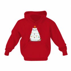 Детское худи Cat and Christmas Lights - PrintSalon
