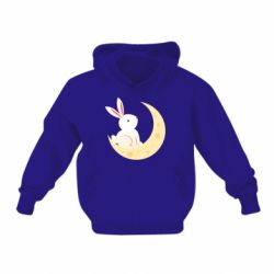 Детское худи Cute rabbit on the moon - PrintSalon