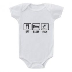Дитячий бодік Eat, sleep, fish - PrintSalon