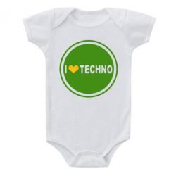 Дитячий бодік I love techno music - PrintSalon