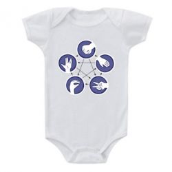 Дитячий бодік Камінь, ножиці, папір, ящірка, спок - PrintSalon