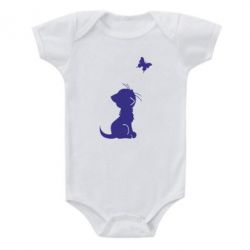 Детский бодик котик и бабочка - PrintSalon