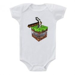 Дитячий бодік Minecraft Logo Сube - PrintSalon