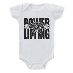 Детский бодик Powerlifting logo - PrintSalon