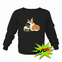 Дитячий світшот Corgi loves winter holidays - PrintSalon
