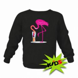 Детский свитшот Flamingo drinks beer - PrintSalon